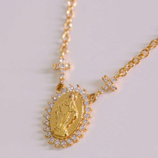 Colar Prata 925 Com Banho De Ouro 18K Nsa Graças