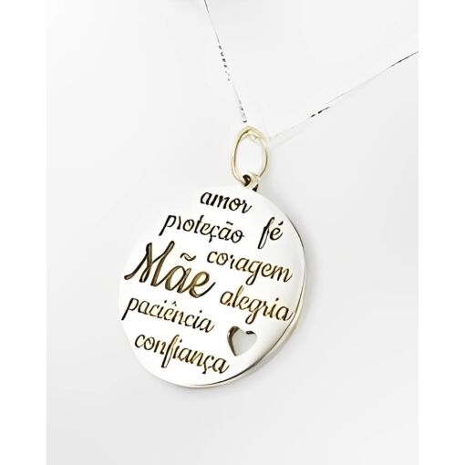 Pingente Prata 925 Gravação Personalizada Medalha Coração