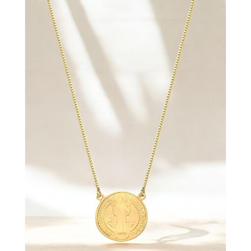 Colar Prata 925 Com Banho De Ouro 18K São Bento