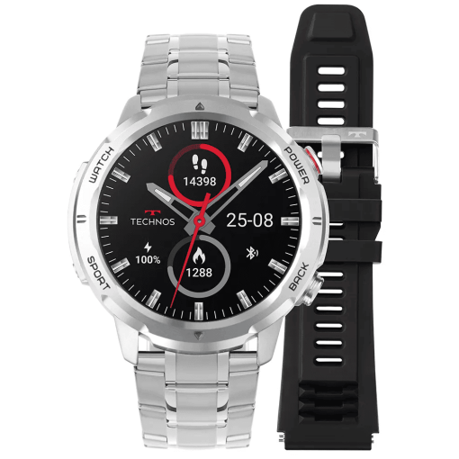 Smartwatch Technos Connect Sports Call Prata TSPORTSCAA/6K