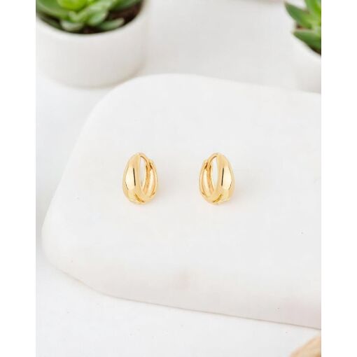 Brinco Banho De Ouro 18K Argola Lisa 12MM