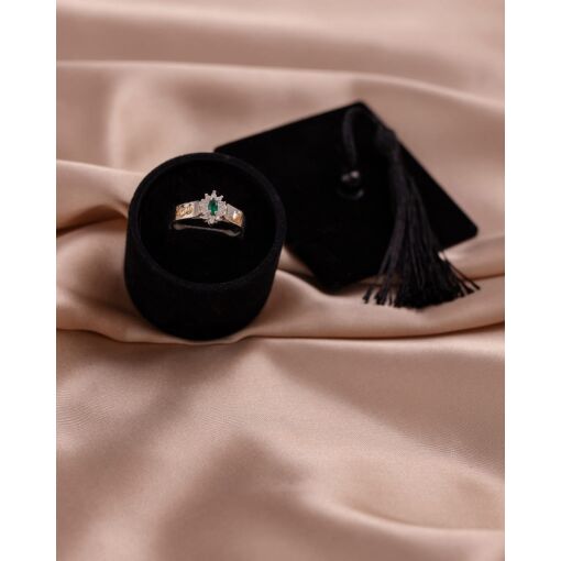 Anel Formatura Curso Enfermagem Prata 925 Com Emblema Ouro 18K