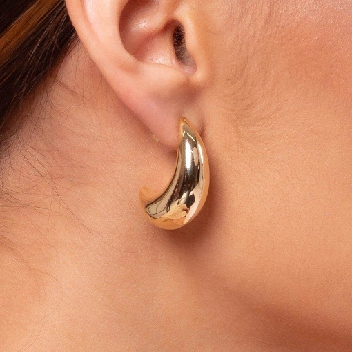 Brinco Banho de Ouro 18k Gota Lisa