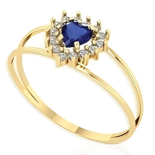 Anel Formatura Ouro 18K Com Zircônia Coração 4x4 MM