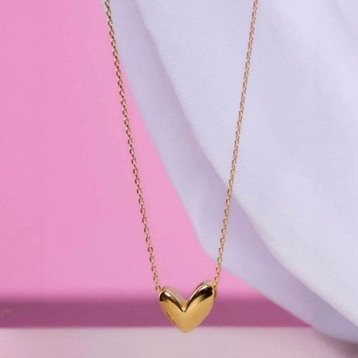 Colar Banho de Ouro 18k Coração Liso