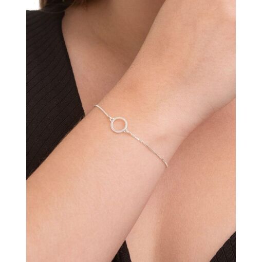 Pulseira Prata 925 Círculo Vazado