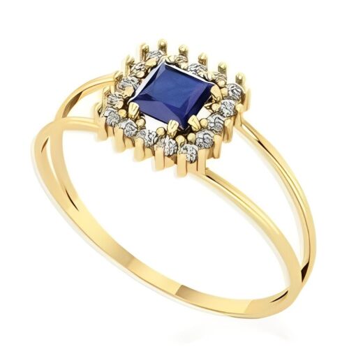 Anel Formatura Ouro 18K Com Zircônia Carrê 4x4 MM