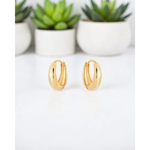 Brinco Banho De Ouro 18K Argola Lisa 16MM