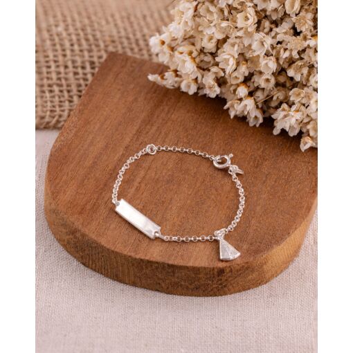 Pulseira Infantil Prata 925 Nossa Senhora Aparecida Com Chapinha
