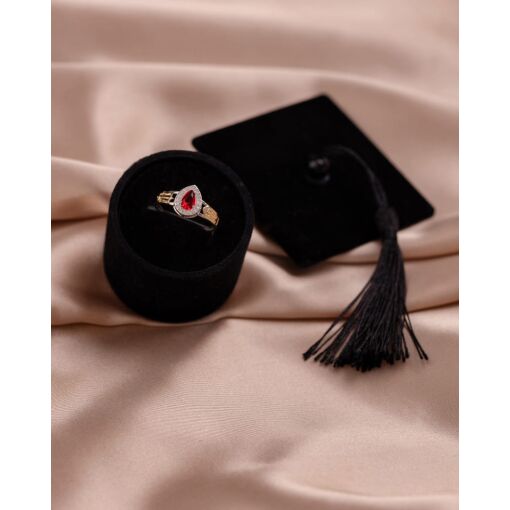 Anel Formatura Curso Direito Prata 925 Com Emblema Ouro 18K