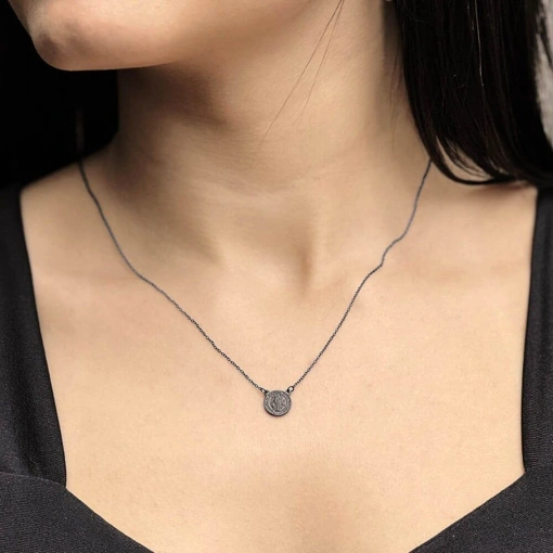 Escapulário Aço Black Mini São Bento