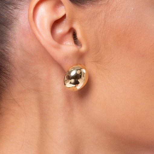 Brinco Banho de Ouro 18k Meia Bola