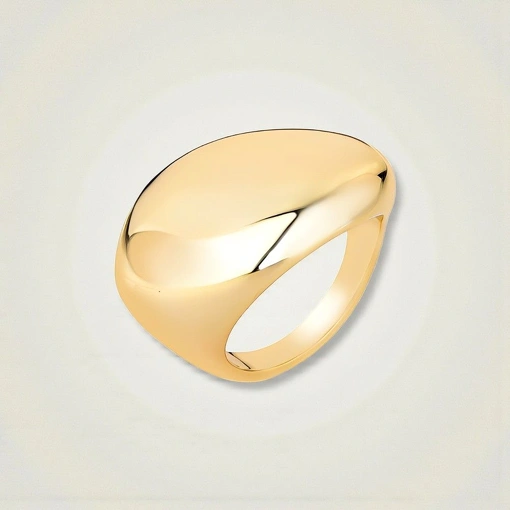 Anel Liso Banhado a Ouro 18K