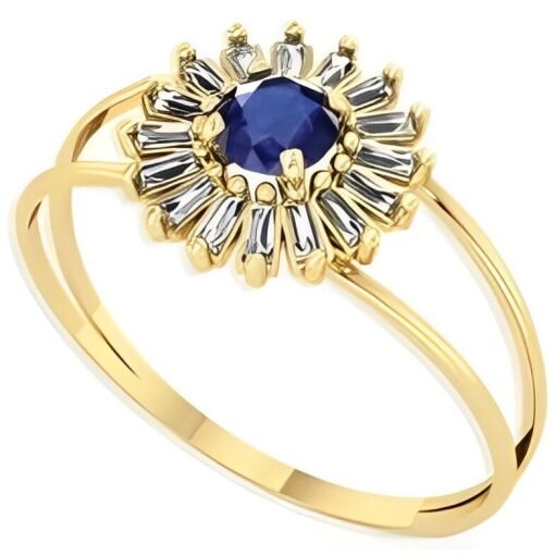Anel Formatura Ouro 18K Zircônia Redonda 4 MM