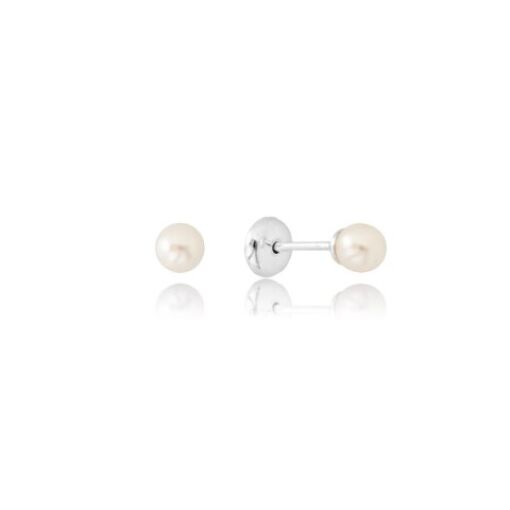 Brinco Prata 925 Tarraxa Baby Pérola 4MM