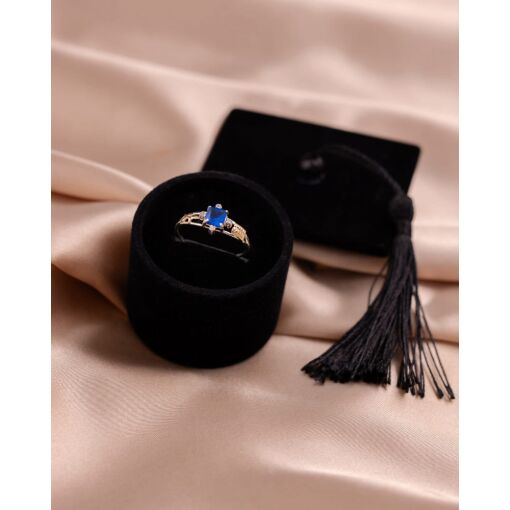 Anel Formatura Curso Pedagogia Prata 925 Com Emblema Ouro 18K