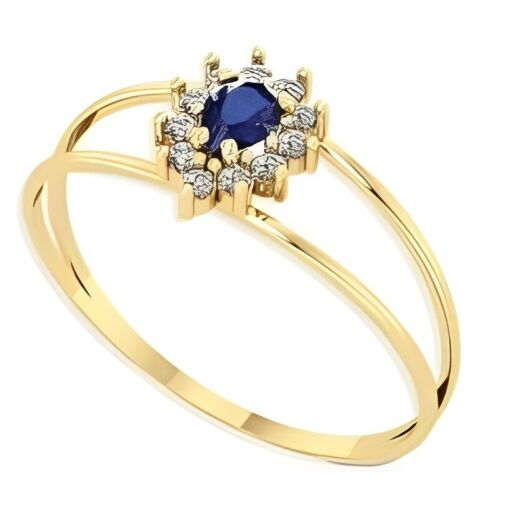 Anel Formatura Ouro 18K Com Zircônia Gota 2x4 MM