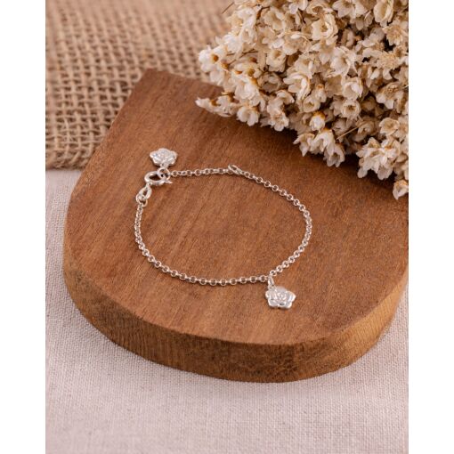 Pulseira Infantil Prata 925 Flor