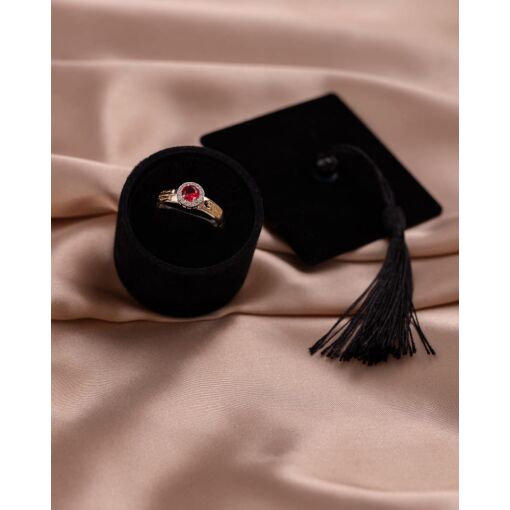 Anel Formatura Curso Direito Prata 925 Com Emblema Ouro 18K