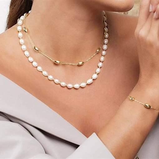 Choker Banho de Ouro 18k Oval Elos Quadrados