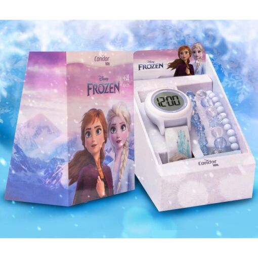 Relógio + Kit Pulseiras Infantil Condor Kids Disney Frozen