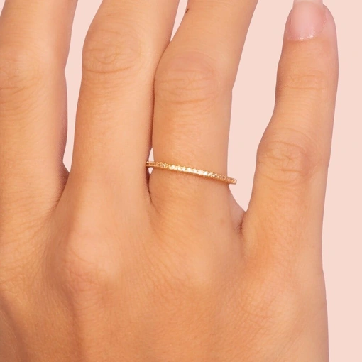 Anel Meia Aliança Banho de Ouro 18k Com Zircônia Branca