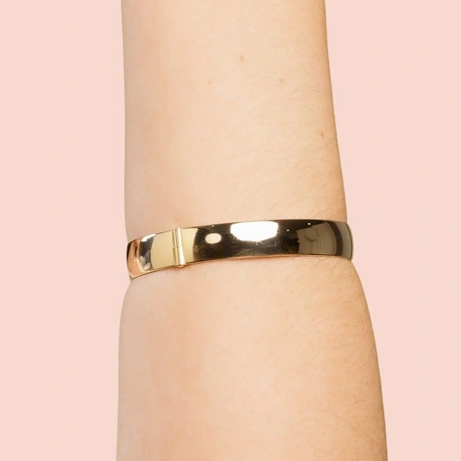 Bracelete Banho de Ouro 18k Liso Com 10 MM