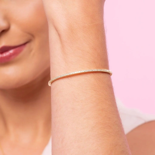 Bracelete Banho de Ouro 18k Com Zircônia Branca