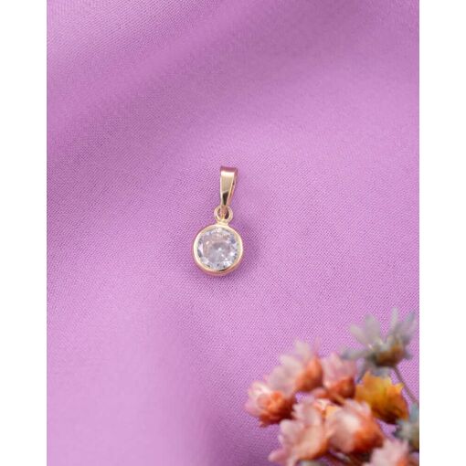 Pingente Banhado A Ouro 18K Com Zircônia Branca 6MM