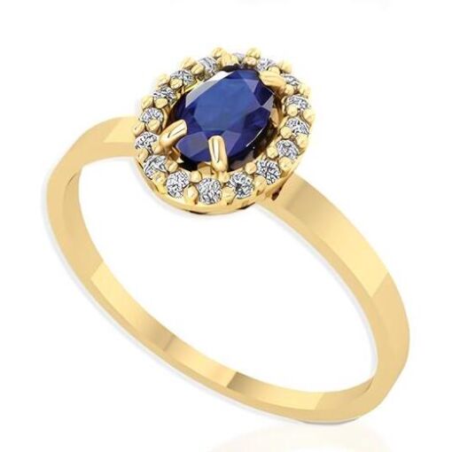 Anel Formatura Ouro 18K Zircônia Oval 4x6 MM