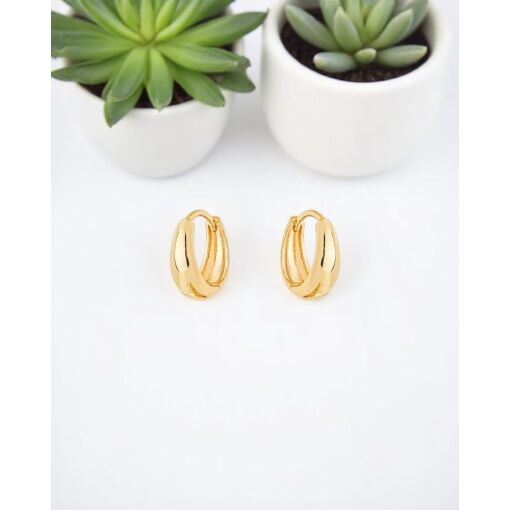 Brinco Banho De Ouro 18K Argola Lisa 14MM