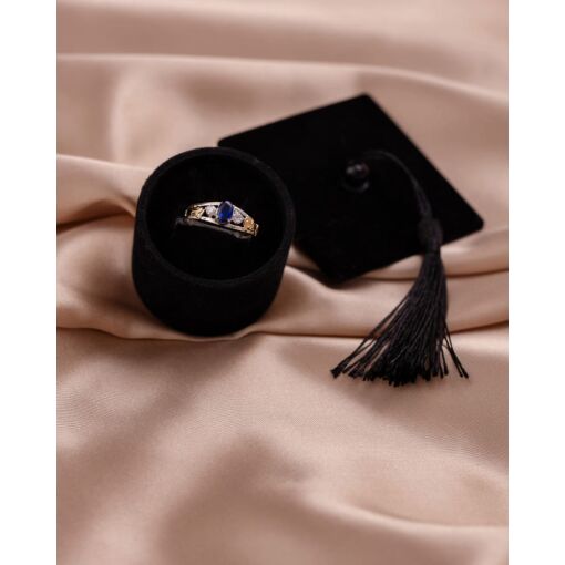 Anel Formatura Engenharia Civil Prata 925 Com Emblema Ouro 18K