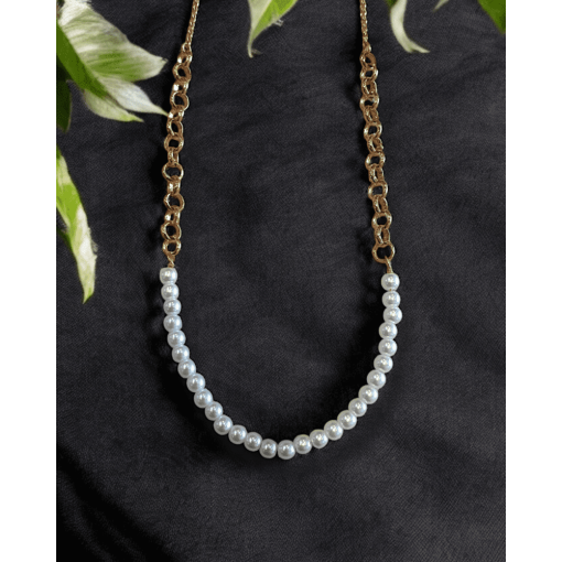 Colar Banhado A Ouro 18K Com Pérolas