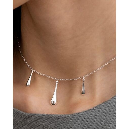 Choker Prata 925 Gotas