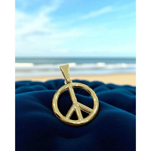 Pingente Banhado A Ouro 18K Símbolo Paz
