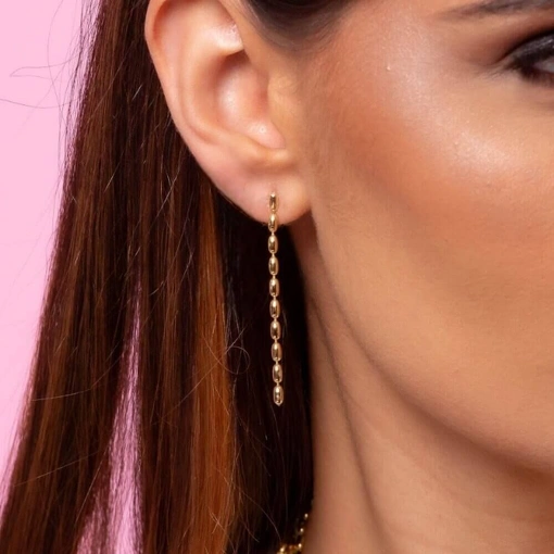 Brinco Banho de Ouro 18k Fio Oval