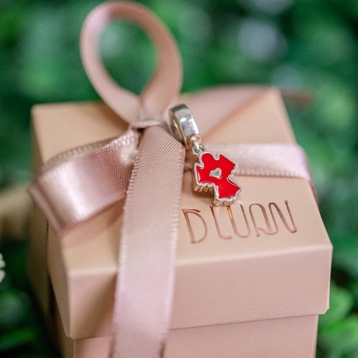 Berloque Prata 925 Anjo Esmaltado