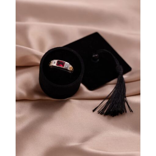 Anel Formatura Curso Direito Prata 925 Com Emblema Ouro 18K