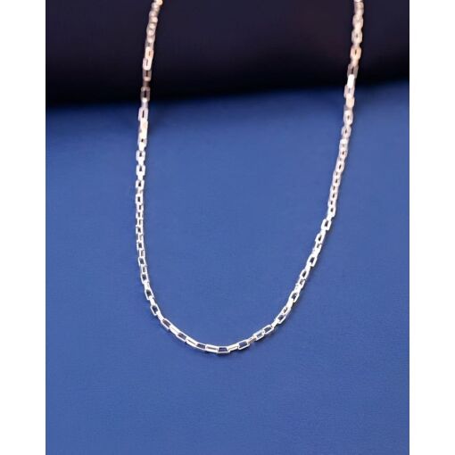 Corrente Masculina Prata 925 Elos Quadrados 60 CM