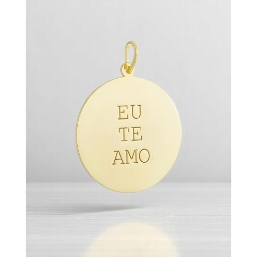 Pingente Prata 925 Com Opção Banho De Ouro 18K Eu Te Amo