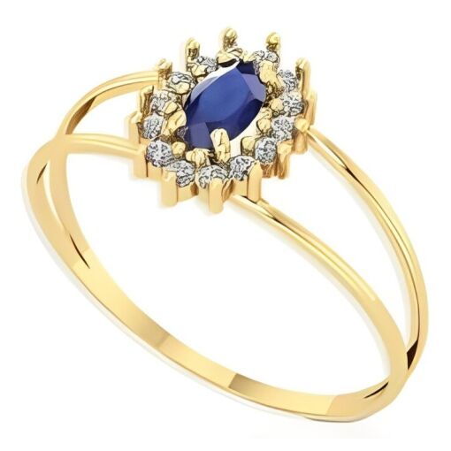 Anel Formatura Ouro 18K Com Zircônia Oval 3x5 MM