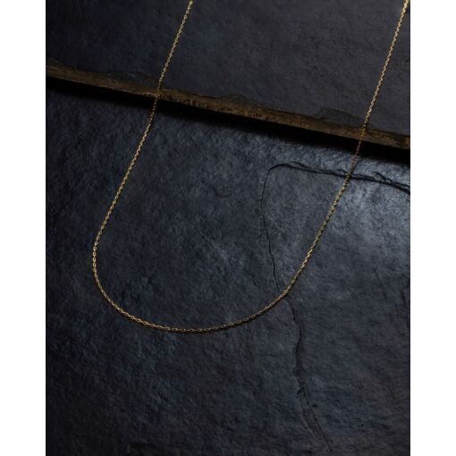 Corrente Masculina Banhada A Ouro 18K Mini Elos Quadrados 70 CM