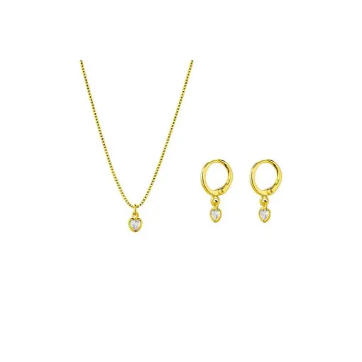 CONJUNTO VENEZIANA PG MINI CORAÇÃO CRISTAL/ARGOLA CLICK PG CORAÇ