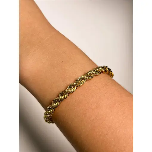 PULSEIRA CORDÃO BAIANO GROSSO 5MM | BANHADO EM OURO 18K