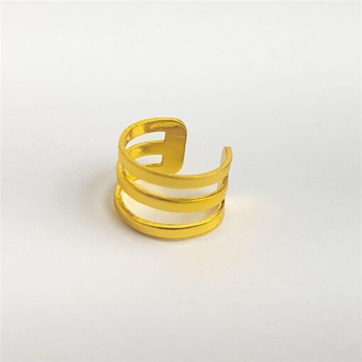 PIERCING FAKE 3 AROS CHAPA LISA | BANHADO EM OURO 18K