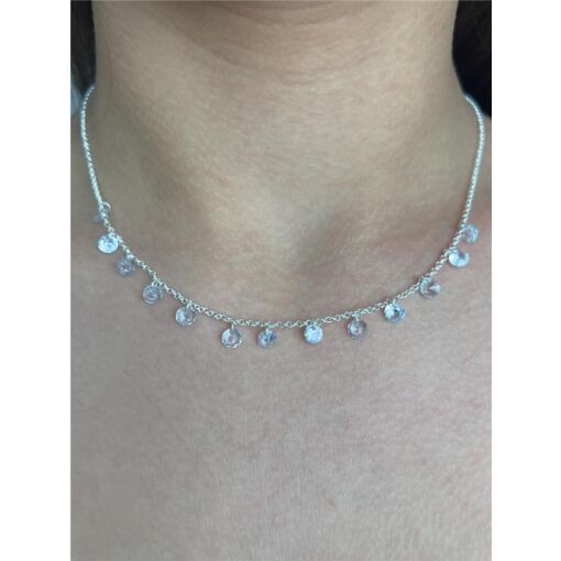 CHOKER 35+10CM ELO PORTUGUES 1MM COM 13 CRISTAL