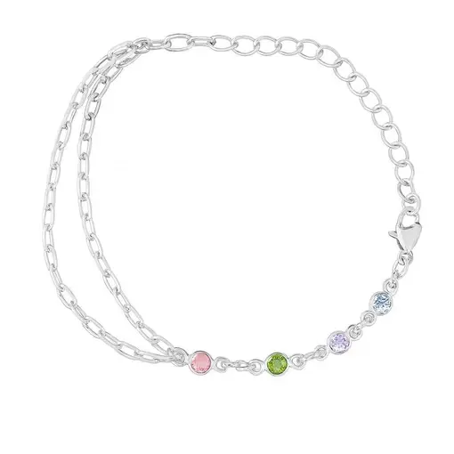 PULSEIRA INFANTIL DUPLA ELO CARTIER COM FILEIRA DE CRISTAIS COLO