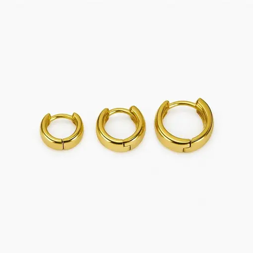 TRIO ARGOLA LISA 7MM | BANHADO EM OURO 18K