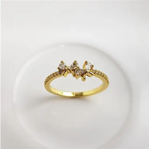 ANEL ARO LISO FRENTE CRAVEJADA CENTRO 2 LAÇOS EM CRISTAIS | BANH