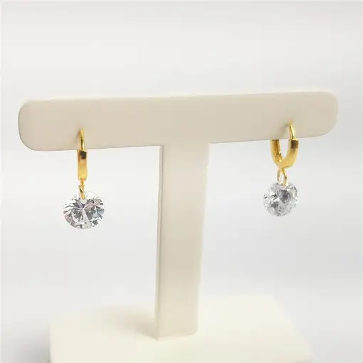 ARGOLA LISA PG CRISTAL | BANHADO EM OURO 18K